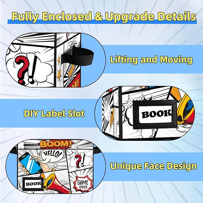5 Pack Collection Comic Book Storage Boxes, Protector Organizer 15.8" X 7.8" X 11.8" Collapsible Short Box Holds 160-180 Comic Book Heavy Duty Bin Container Holder Shelf - Image 5