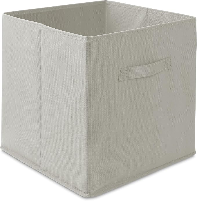 Casafield Set of 12 Collapsible Fabric Cube Storage Bins, Light Gray - 13" Foldable Cloth Baskets for Shelves, Cubby Organizers & More - Image 2