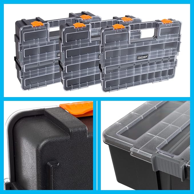 Stalwart Tool Box Organizer - 3-in-1 Portable Small Parts Organizer, Gray - Image 7