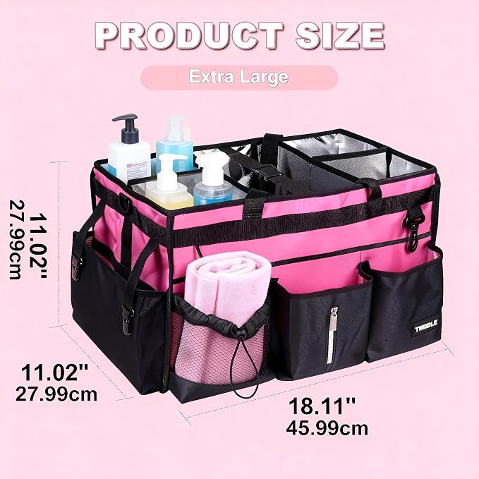Extra-Large Wearable Cleaning Caddy With Detachable Divider,Cleaning Caddy For Cleaning Supplies Large Cleaning Supply Caddy With Adjustable Shoulder Strap & Waist Belt For Cleaners - Image 2
