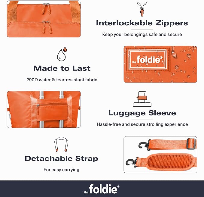 The Foldie Foldable Travel Bag for Women - 40L Weekender Bag with Multiple Pockets - Carry On Expendable Travel Bag - Image 5