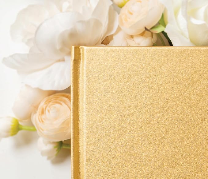 Personalized Guest Book - 11.5" x 8.5" Premium Custom Guest Signing Book with Bookmark and Blank Pages for Wedding Reception Table Decoration Engagement Birthday Party Event, Gold - Image 3