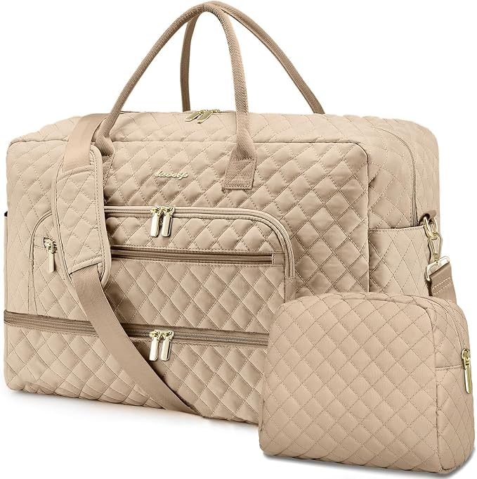 Travel Duffle Bag Weekender for Women - Carry-On Overnight Bag Personal Item Bag with Shoe Compartment & Wet Pocket Large Weekend Tote Bags with Toiletry Bag Hospital Bags for Labor and Delivery by LUOCIP
