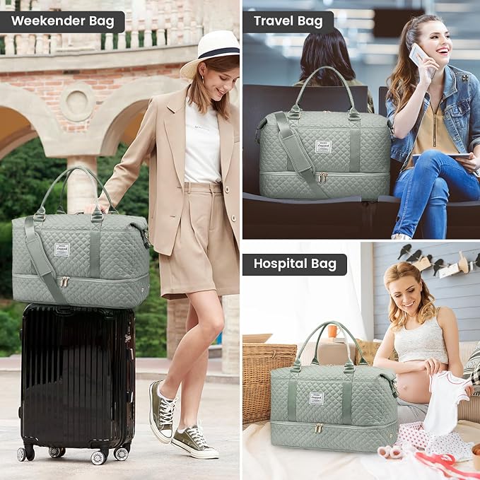 LOVEVOOK Travel Duffle Bag,Weekender Bags for Women with Shoe Compartment，Carry on Overnight Bag with Toiletry Bag,Gym Duffel Bag with Wet Pocket, Hospital Bags for Labor and Delivery - Image 7
