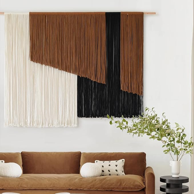 Jakalin Macrame Wall Hanging, Dip Dye Fiber Yarn Art, Boho, 57"x43" | Hand-dyed Cotton, Fine Craftsmanship, Boho Tapestry, Living Room, Bedroom, Nursery, Apartment Decor - Image 5