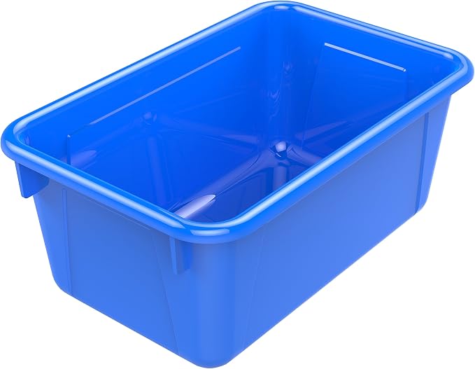 Storex Small Cubby Bins – Plastic Storage Containers for Classroom, 12.2 x 7.8 x 5.1 inches, Class Blue, 5-Pack (62416A05C) - Image 2