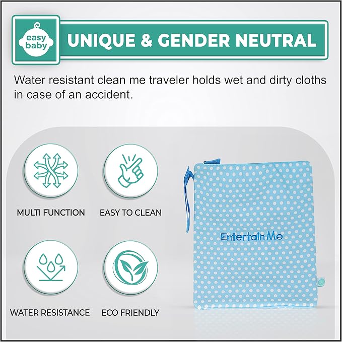 Easy Baby - Diaper, Bottle, and Supplies - Organizer Pouches and Changing Pad - Change, Feed, Dress, and Clean Me (8 Pack Laguna) | Organizing Packing Tote Cubes for Baby Items - Image 3
