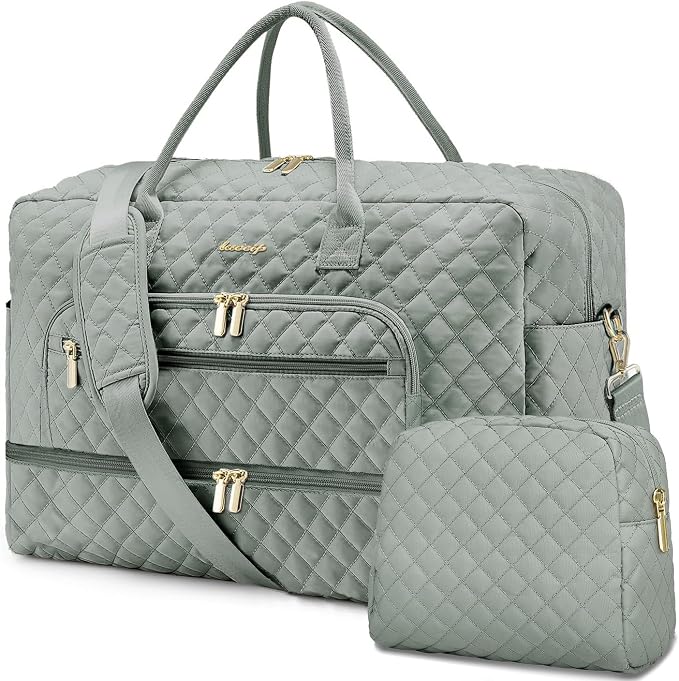 Large Women Travel Duffle Bag - Carry on Overnight Bag Weekend Travel Duffel Tote Bag Yoga Gym Bag with Wet Pocket Toiletry Weekender Overnight Bag for Travel Business Trips Sport Hospital by LUOCIP