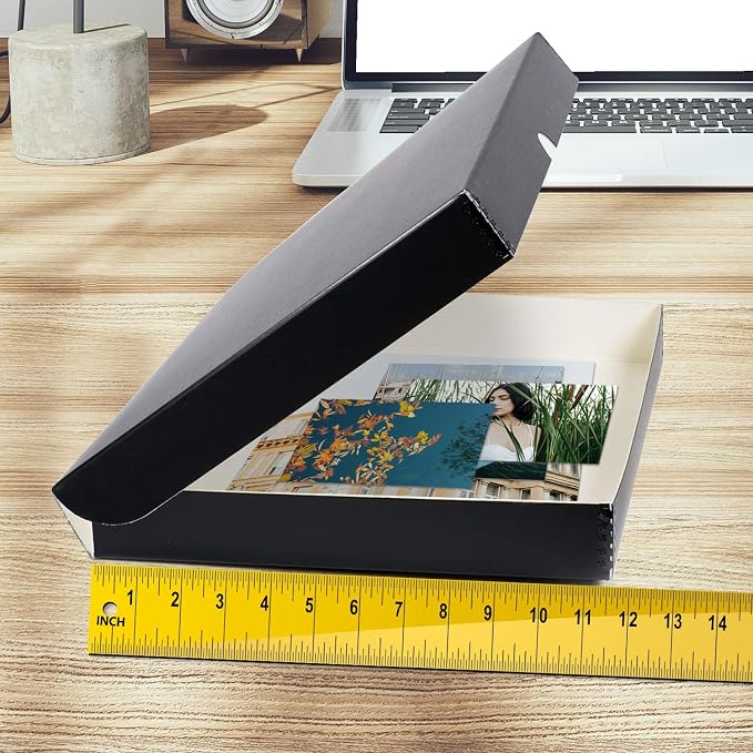 Golden State Art, Clamshell Archival Folio Storage Box 11x17 Inch, Black | Acid-Free Photo Box with Metal Edge Corner, Preserve And Store Paper Documents Cards Prints Arts and Crafts DIY Projects - Image 3