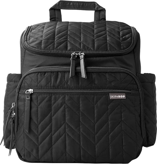 Skip Hop Diaper Bag Backpack: Forma, Multi-Function Baby Travel Bag with Changing Pad & Stroller Attachment, Jet Black by Unknown