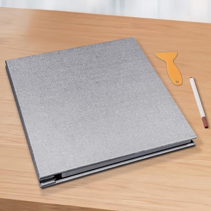 Large Photo Album Scrapbook, Holds 4x6, 8x10 Pictures, Self-Adhesive Pages for Baby, Wedding, Travel & Family Memories, Includes Metallic Pen & Scraper, DIY Memory Book for Gifts 11" X 10.8" 60 Pages - Image 6