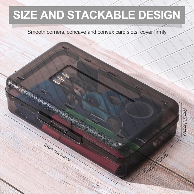 Fainne 24 Pack Clear Plastic Pencil Box,Gray | Stackable Organizer for School Supplies, Large Case for Crayons Markers, Snap-lid Keeps Stationery Secure, Bulk Set - Image 2