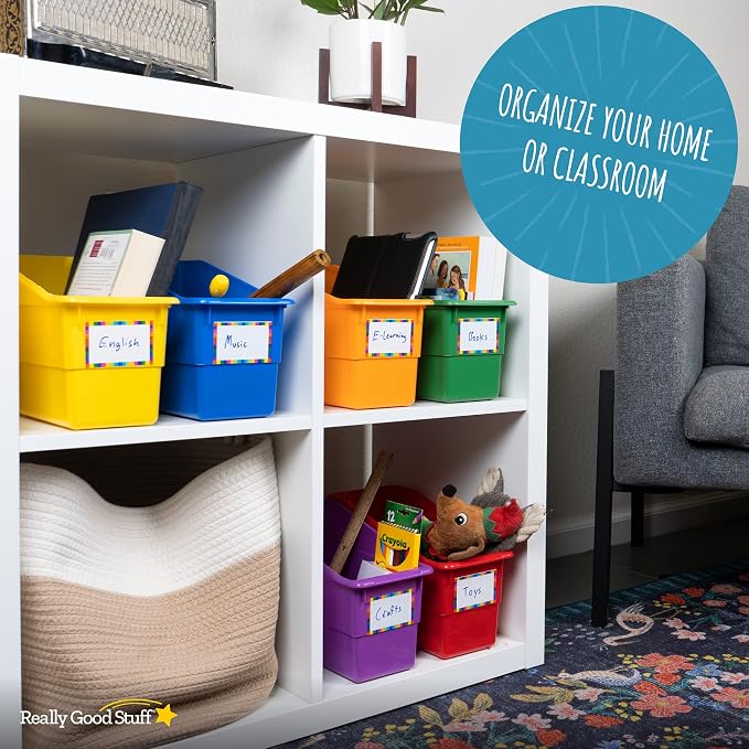 Really Good Stuff Durable Book and Binder Holder, 6-Pack, Group Color | 5.5" x 12.5" x 7.5", Classroom Organization, Storage Solution, Sturdy and Versatile - Image 4