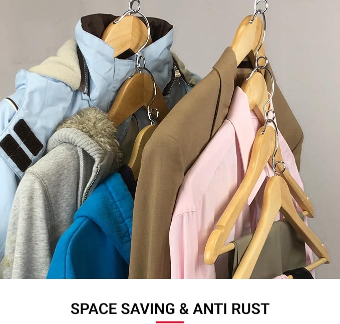 Proman Products Kascade Space Saving Wooden Hangers Clothes Hangers 50 Pack | Kascade-style cascading design saves closet space and lets you customize your wardrobe organization in a natural wood finish. - Image 4