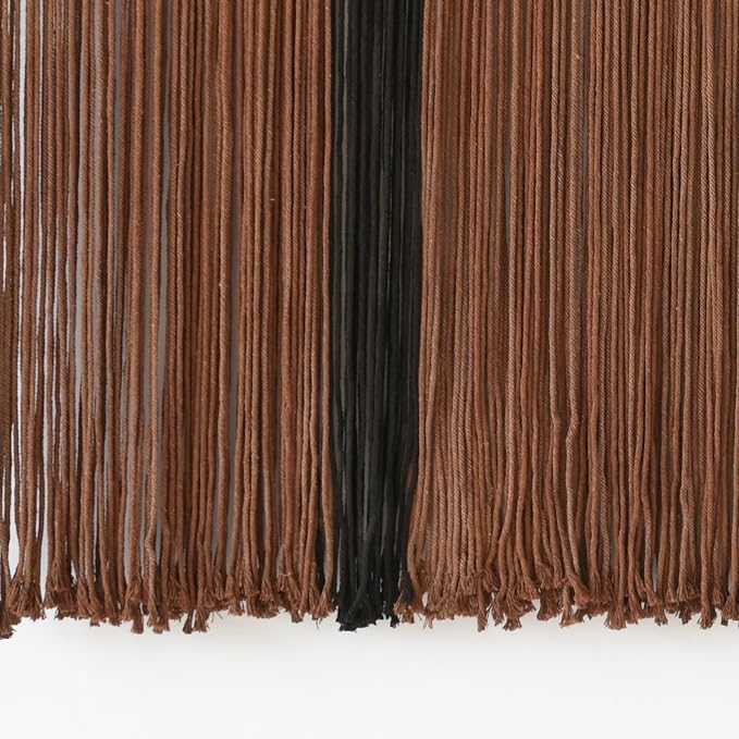 Macrame Wall Hanging Large Dip Dyed Brown Boho Fiber Art Decor 57"W*35"L | Boho Wall Hanging, Large Wall Decor, Woven Fiber Art, Brown Dip Dyed Design, Handmade Textile Artwork,for Bedroom Living Room - Image 7