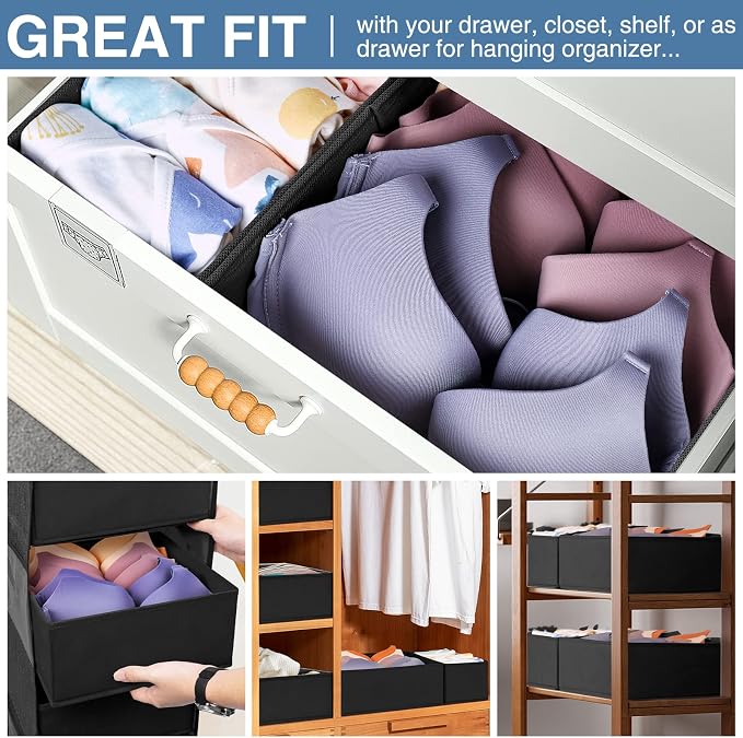 Drawer Organizer Clothes 12 Pack - Odorless Closet Organizers and Storage for Sock Underwear Bra - Dresser Organizador for Bedroom Organization -Nursery Drawer Divider Trays for Baby Clothes - Image 4