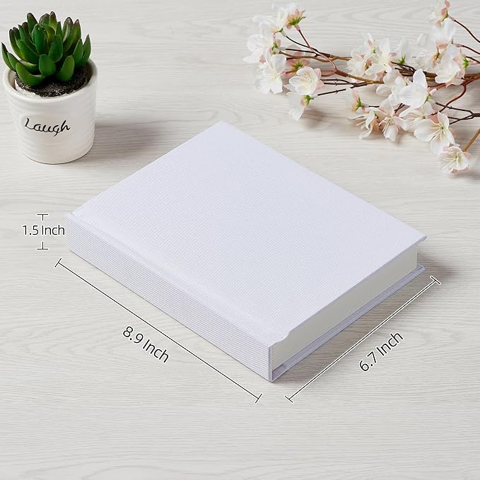 Pssoss 5x7 Photo Album with Writing Space, Linen Cover, 20 Photos, White | High-GSM writable pages with easy slip-in pockets for weddings, baby photos, family memories, travel, and anniversaries. - Image 2