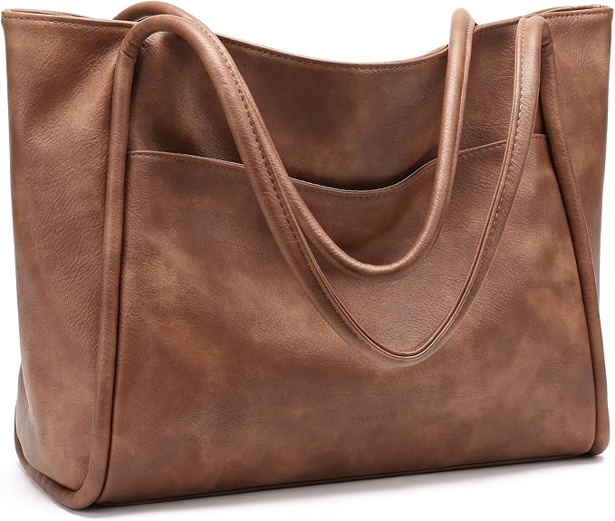 GAEKEAO Tote Bag for Women Vegan Leather Zipper Shoulder Bags Travel Purses | Large Capacity Purse Handbags, Inner Pocket with Key Clip, Fits 14" Laptop, for Casual Work Dating Commute Daily Weekender by GAEKEAO