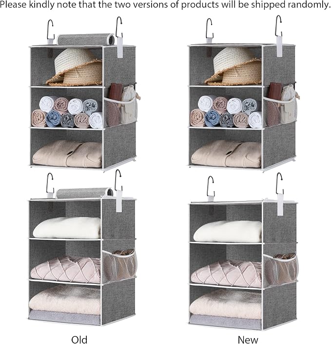 StorageWorks Two 3-Shelf Separable Closet Hanging Shelves with 3-Shelf Hanging Closet Shelves - Image 5