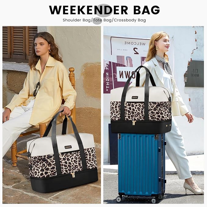 LOVEVOOK Weekender Bag for Women, Large Duffle Bag for Travel with 2 Packing Cubes, Carry on Overnight Bag with Shoe Compartment, Mom Hospital Bags for Labor and Delivery - Image 3