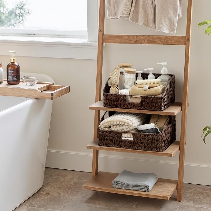 GRANNY SAYS Wicker Storage Baskets, Trapezoid Woven Baskets for Storage | Wicker Storage Baskets for Pantry, Open Front Basket for Shelves, Kitchen Storage Baskets, Decorative Basket for Home Decor - Image 7