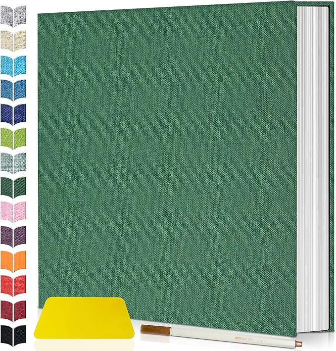 Artfeel Photo Album Self Adhesive Scrapbook,120 Pages Large Photo Book for 4x6,5x7,8x10 Pictures,DIY Album for Baby Wedding Family Travel Birthday,with Metallic Pen and Scraper by Artfeel