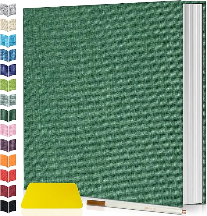 Artfeel Photo Album Self Adhesive Scrapbook,60 Pages Large Photo Book for 4x6,5x7,8x10 Pictures,DIY Album for Baby Wedding Family Travel Birthday,with Metallic Pen and Scraper by Artfeel