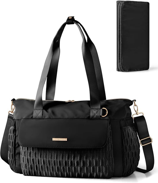 Marscamd Diaper Bag Tote with Changing Pad, Large Crossbody Baby Bag | with Insulted Bottle Pockets, Luggage sleeve, Lightweight, for Travel & Labor Delivery by Marscamd