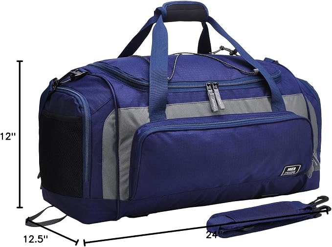 MIER Large Gym Bag for Men 60L Duffel Bag with Shoe Compartment | Lightweight & Durable Sports Duffles; Suited for Workout Fitness Travel Weekender; Water Resistant; Adjustable Shoulder Strap - Image 6