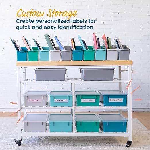 ECR4Kids Letter Size Deep Tray with Lid, Storage Bin, Contemporary, 10-Piece | Durable plastic, GREENGUARD Gold Certified, 1 gallon capacity, stackable/nestable, easy-lift lids, classroom & home use - Image 4