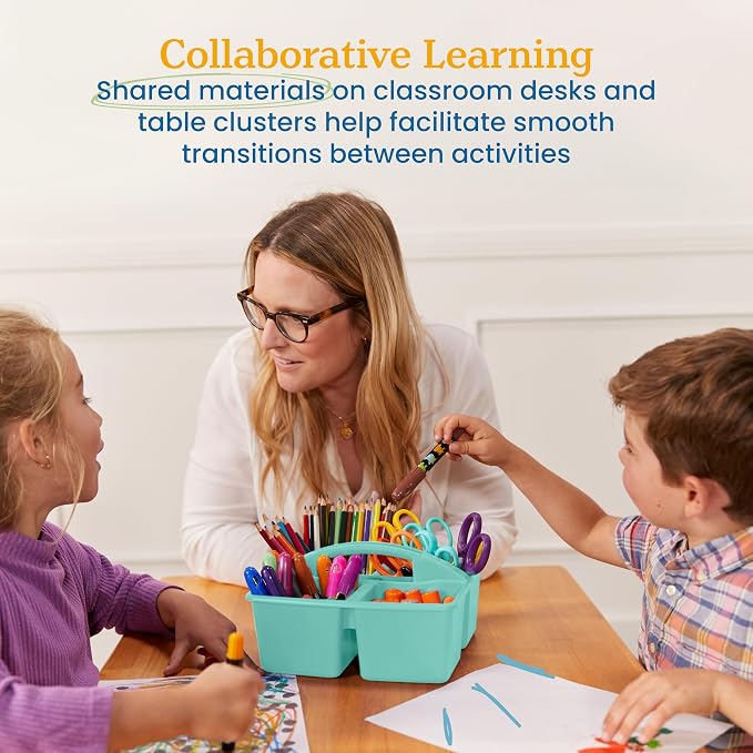 ECR4Kids 4-Compartment Medium Plastic Caddy, Multipurpose Organization, Contemporary, 6-Pack - Image 4