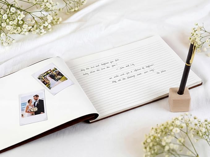 Aspen Studio Guest Book with Signing Pen with Photo of Polaroid for Wedding Book and Memorial Occasions Guest Signing Book for Wedding, Memory Guest Book - Image 2