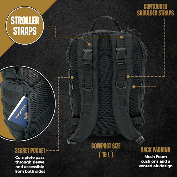 Diaper Bag Backpack with Diaper Changing Mat - Waterproof Military-Grade Baby Travel Bag - Spacious Design for Moms and Dads on the Go with Toddlers Baby Bag - Coyote Brown - Image 3