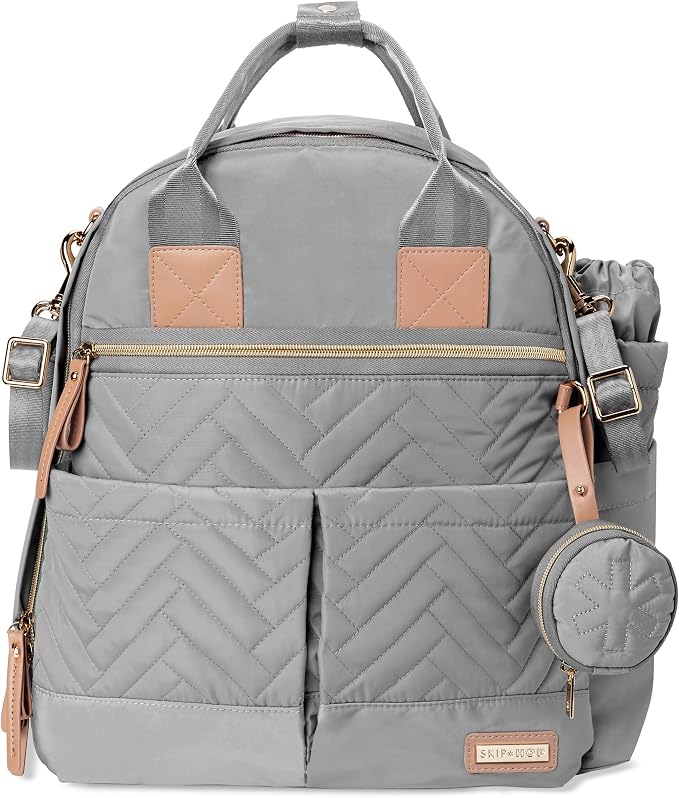 Skip Hop Diaper Bag Backpack: Suite 6-in-1 Diaper Backpack Set, Multi-Function Baby Travel Bag with Changing Pad, Stroller Straps, Bottle Bag and Pacifier Pocket, Dove Grey - Image 2