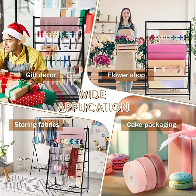 15 Tier Metal Ribbon Organizer Movable Ribbon Holder for Craft - Image 4