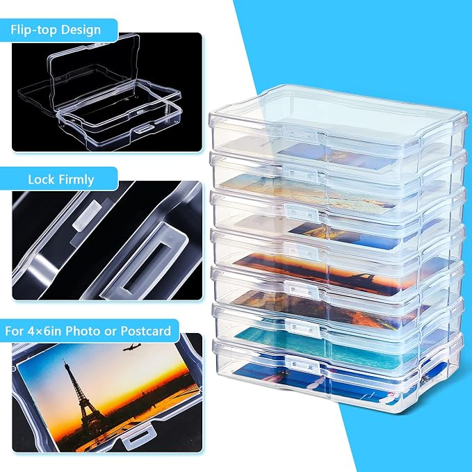 30 Pcs Clear Photo Storage Boxes for 4" x 6" Pictures Transparent Photo Case Plastic Photo Organizers and Storage Photo Storage Containers Photo Keeper for Photo Picture Card, 6.7 x 4.7 x 1.2'' - Image 4