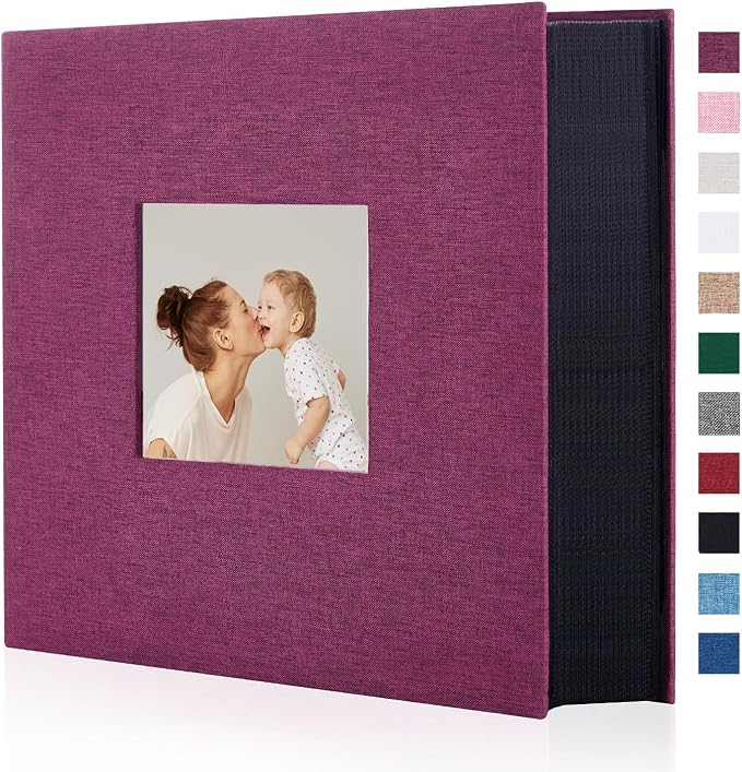 Photo Album 6x4 1000 Pockets Slip in Large Capacity Album for Family Wedding Anniversary Linen Album Book Holds 1000 Horizontal and Vertical 10x15cm Photos(1000 Pockets, Purple) by Miaikoe