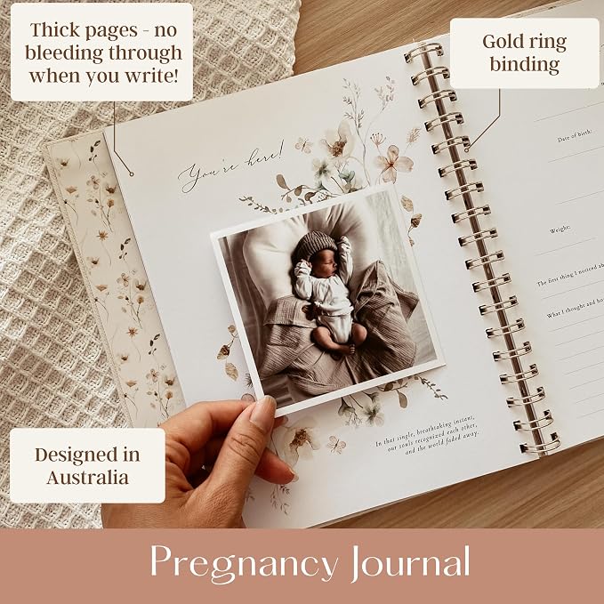 Pregnancy Journal & Baby Memory Book Bundle – Baby Book Keepsake for Expecting Moms, Newborn Milestones & First Year Moments – Baby Gift for Baby Showers & New Parents (Girl) - Image 5