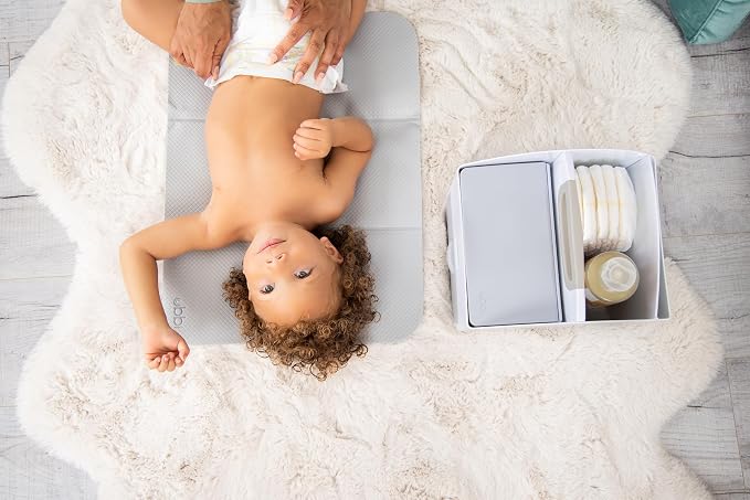 Ubbi Portable Diaper Caddy & Changing Mat, Gray | Baby & Toddler Nursery Changing Station, Diaper Storage, Caddy Organizer, Stores Baby Diapers, Wipes & Changing Essentials - Image 11