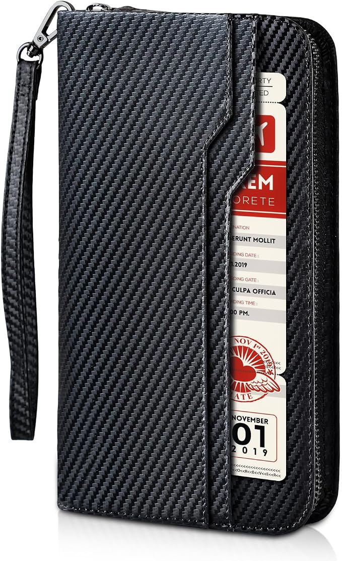 Polare Full Grain Leather Family Travel Passport Wallet and Documents Organizer RFID Blocking Case Holder Fits 6 Passports for Men and Women by polareoriginal