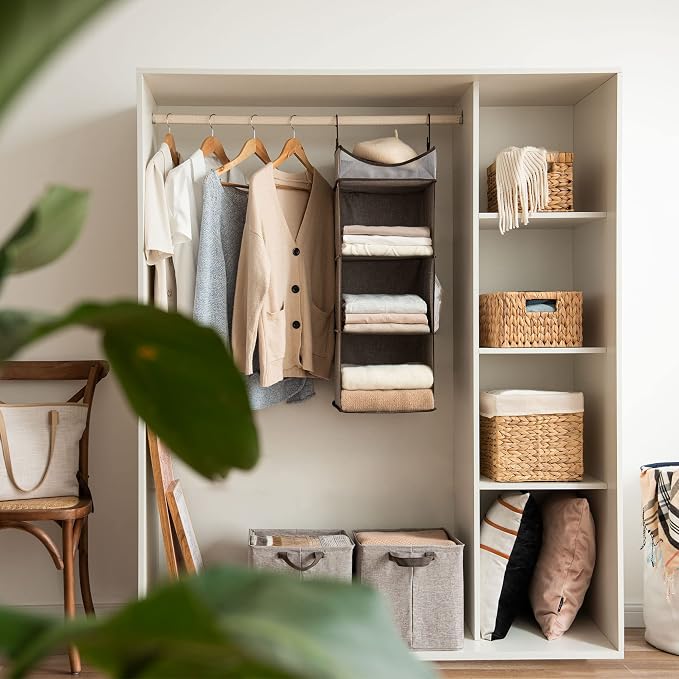 StorageWorks Two 3-Shelf Separable Closet Hanging Shelves with 3-Shelf Hanging Closet Shelves - Image 6