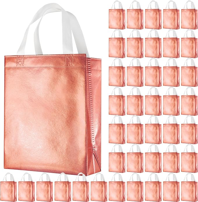BLEWINDZ 100 Medium Reusable Gift Bags with Handles - Ideal Party Favors & Shopping Bags (10 Colors) by BLEWINDS
