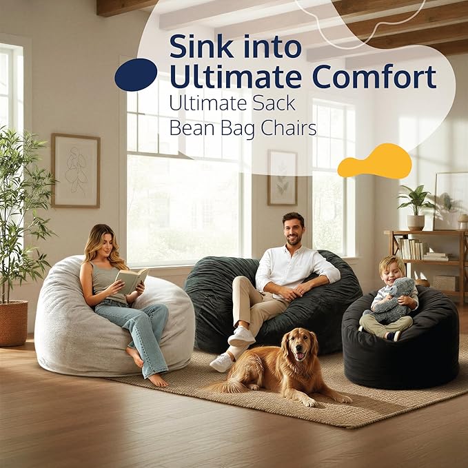 ULTIMATE SACK | 6 Ft Bean Bag Chair Replacement Cover Only | Red Suede | Removable Washable Cover only - Image 9