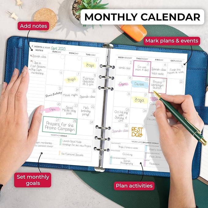 Clever Fox Weekly Planner Binder – Goal Setting Planner for Time Management & Weekly Tasks – Work & Life Organizer with To Do List & Habit Tracker – Undated, 7″ x 10″ Hardcover (Mystic Blue) | 7 x 10 in with A5 pages, mini 3 ring portfolio organizer, w... - Image 4