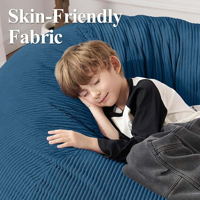 5FT Bean Bag Chair for Adults,Gaint Teardrop Beanbag with Filler | Beanbag Chair with Memory Foam Filled,Bean Bags with Handy Handle&Machine Washable Cover for Living Room,Bedroom-Dark Blue - Image 7