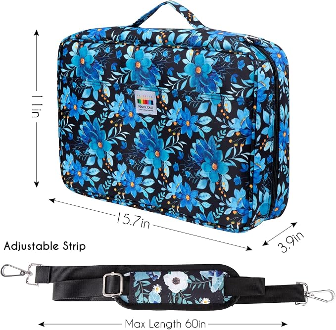 YOUSHARES Big Capacity Colored Pencil Case - 480 Slots large Pen Case Organizer with Multilayer Holder for Prismacolor Colored Pencils & Gel Pen (Orchid), Magnolia 01 - Image 2