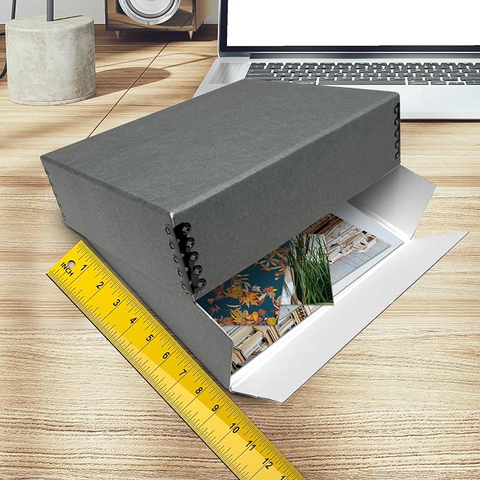 Golden State Art, Archival Storage Box, Gray, 8.75x10.75x3 Inch, Pack of 2 | Acid-Free Museum Box with Metal Edge Corner, for Storing Artwork Photos Documents Prints Arts And Crafts - Image 6