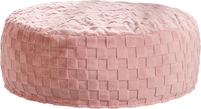 Hobestluk Giant Bean Bag Chairs 6FT Oversized BeanBag Chair for Adult Jumbo | Memory Foam,Washable Cover,Unique Fluffy Plaid,Comfy Bean Bag Bed with Filler Gaming Reading Bedroom Living Room | Pink 6FT - Image 8