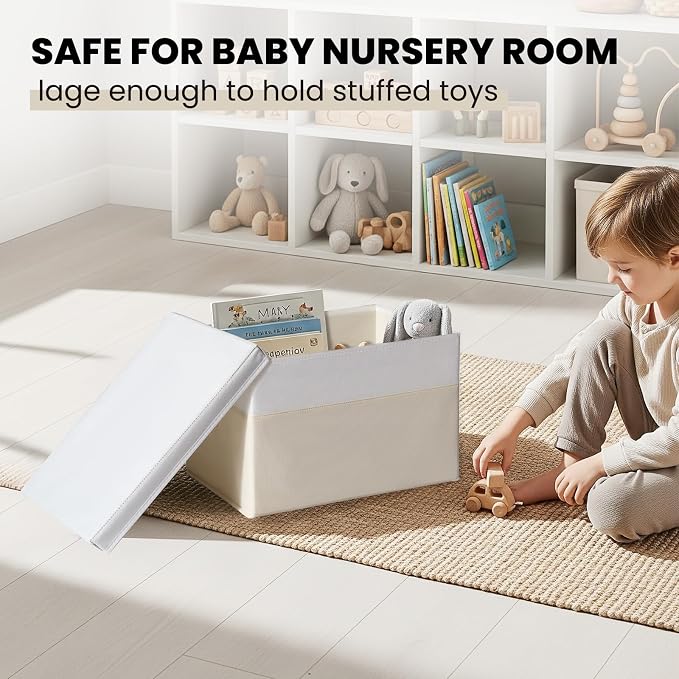 Large Closet Organizer Bins with Lids 8 Pack - Nursery Storage Baskets for Shelves Bedroom Dorm - Stackable RV Closet Organization Cubes Box with Handles for Clothes Purse Blanket Towel Magazine - Image 5