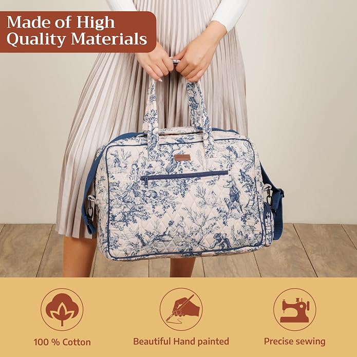 Maison d' Hermine Weekender Bags for Women Cotton Quilted Duffel Overnight Luggage Weekend Bag for Men Gym Gifts Travel | Overnight Luggage Weekend Bag for Men Gym Sports Gifts Duffle bag Business Travellers Trip Spring Summer - Image 5